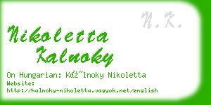 nikoletta kalnoky business card